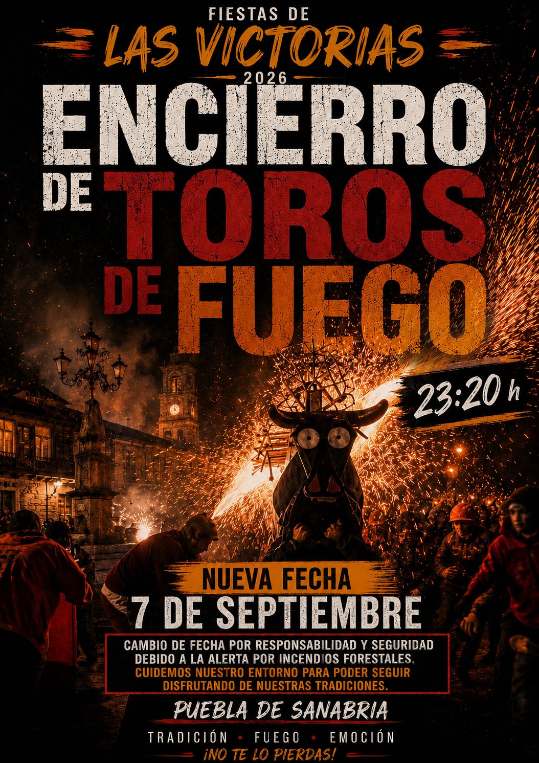 Cambio día encierro de toros de fuego - Nueva fecha 7 de septiembre